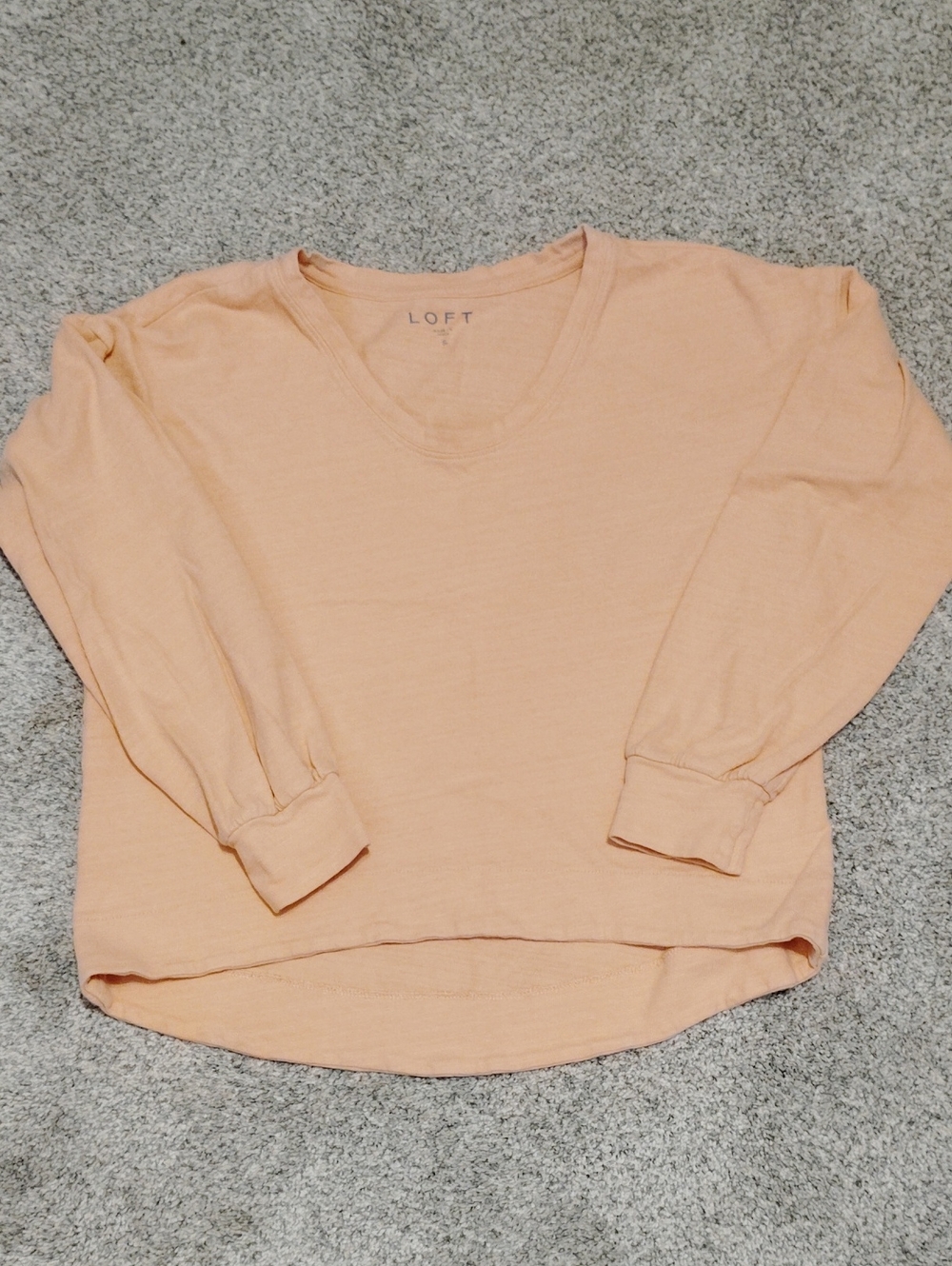 LOFT Peach Lightweight Crewneck Pullover Sweatshirt